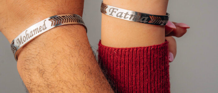 engraved bracelet for couples